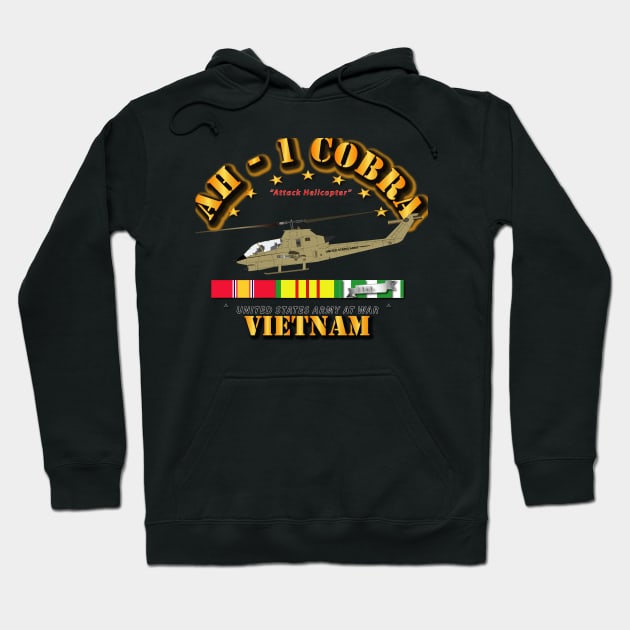 Army - AH-1 Cobra w VN Svc Ribbons Hoodie by twix123844